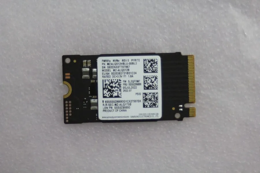 SSD-накопитель Samsung PM991 512GB SSD M.2 NVME 2242 MZALQ512HALU-000L2 MZ-ALQ51