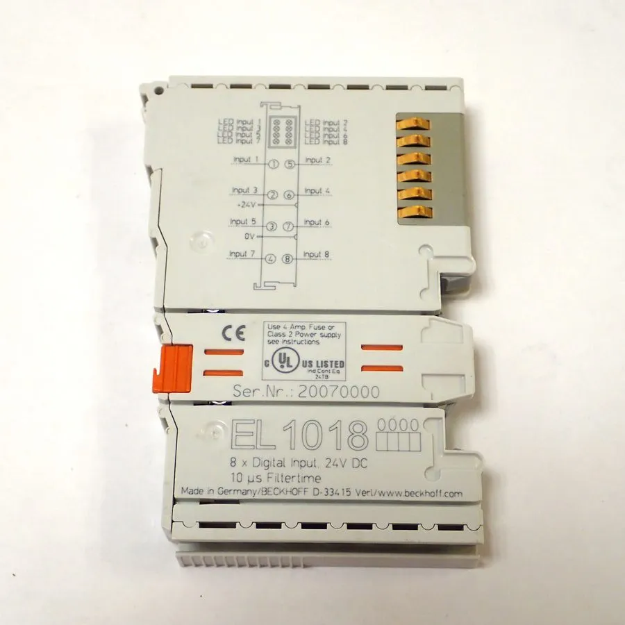Модуль ввода-вывода Beckhoff EL1018 EtherCAT Terminal 8-Channel Digital Input 24