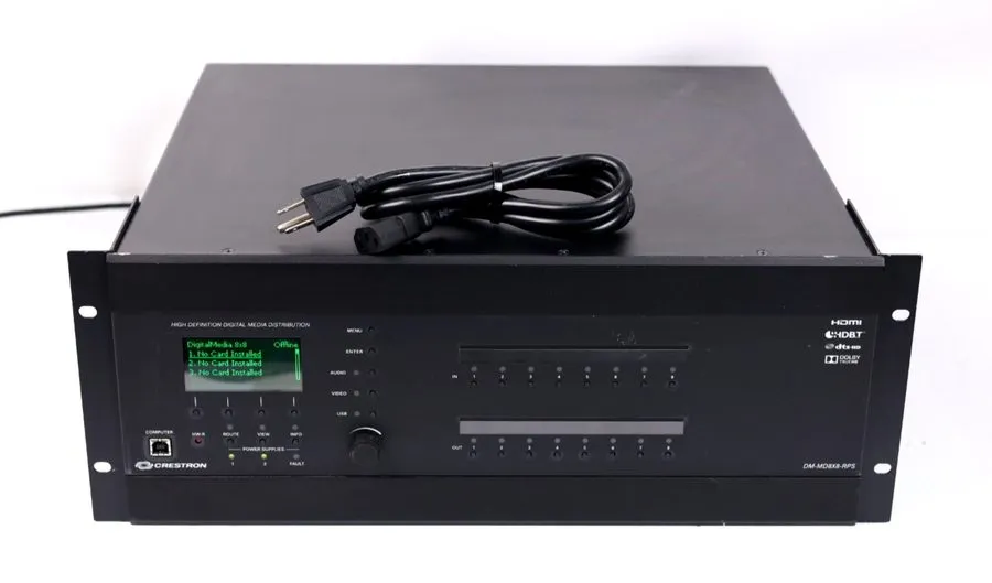 Видеокоммутатор Crestron DM-MD8X8-RPS 8x8 Media Switcher w/ 4K DSP & Fiber Cards