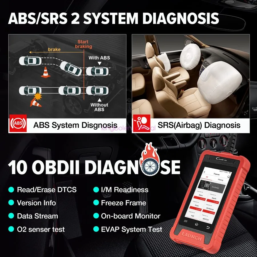 Диагностический сканер LAUNCH CRE205 OBD2 Scanner Engine ABS SRS Code er Oil Res — фото лота 1