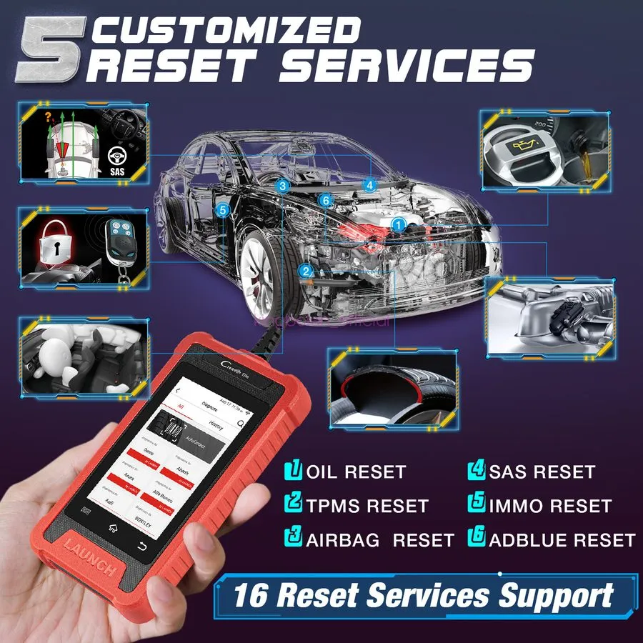 Диагностический сканер LAUNCH CRE205 OBD2 Scanner Engine ABS SRS Code er Oil Res — фото лота 2