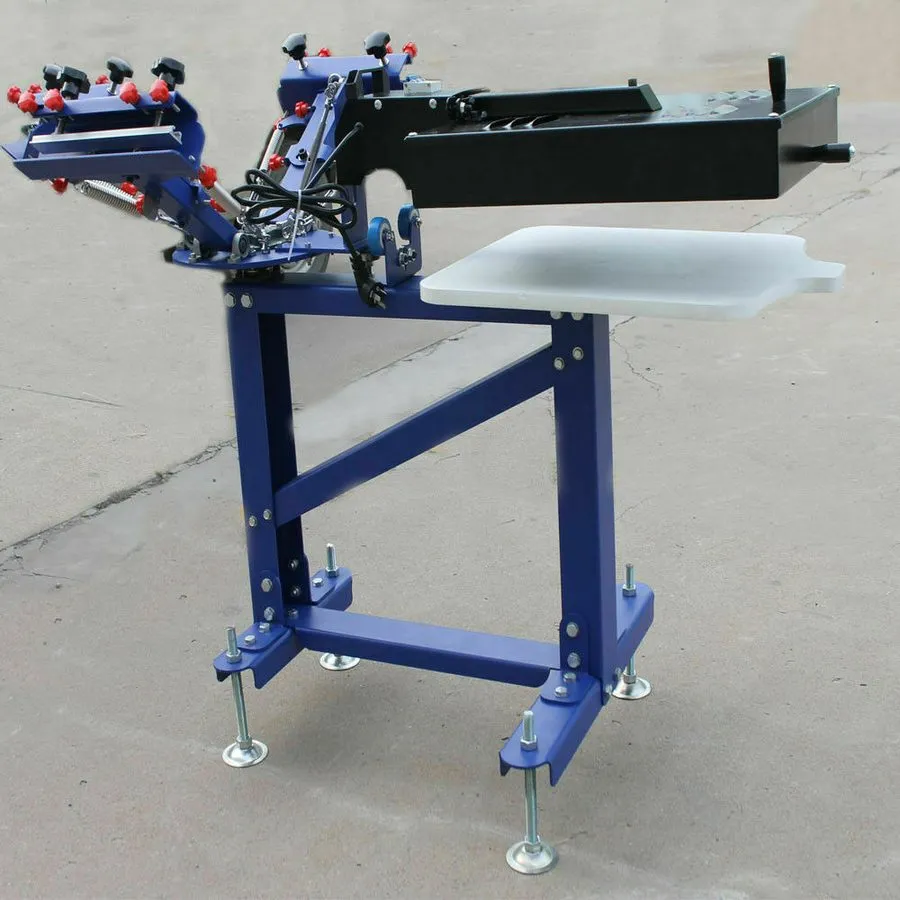 Плата 4 Color 1Station Screen Printing Machine Desktop Press Printer Shirt Press