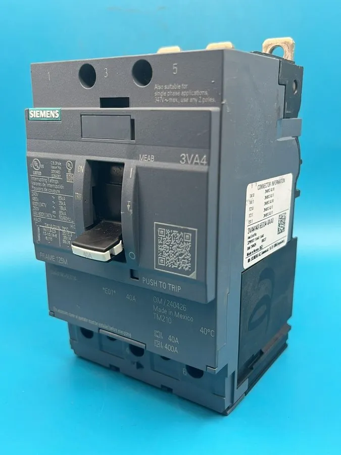 Автоматический выключатель SIEMENS 3VA4 3VA4140-5ED34 THERMAL MAGNETIC BREAKER 4