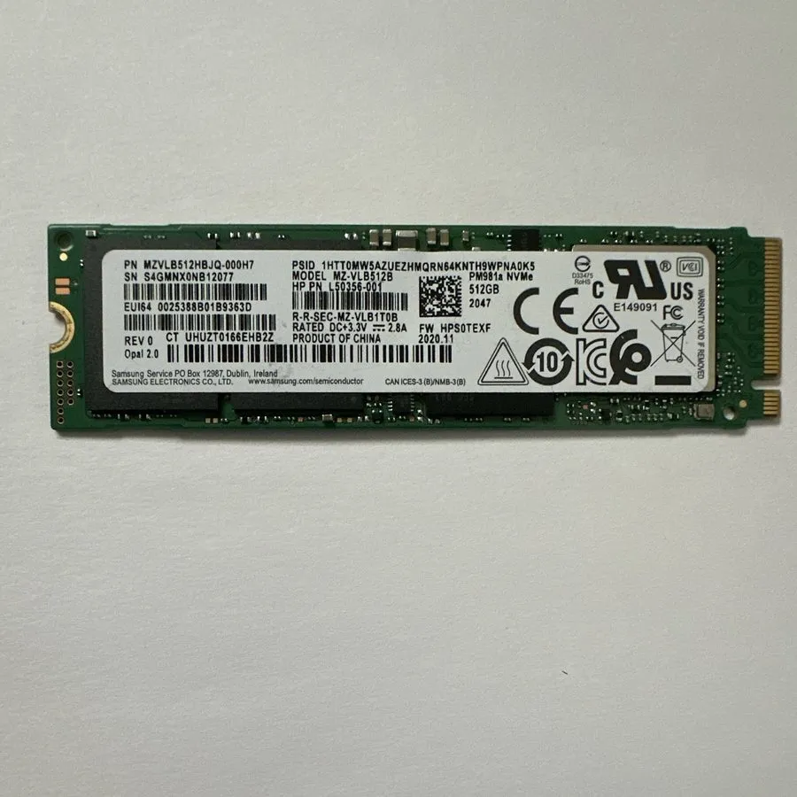SSD-накопитель Samsung PM981 512GB NVMe M.2 2280 SSD MZVLB512HBJQ 100% Health