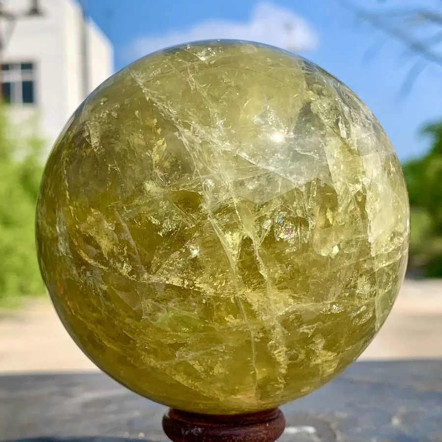 Лабораторный прибор 1.83LB Natural Yellow crystal ball Quartz Citrine sphere Min