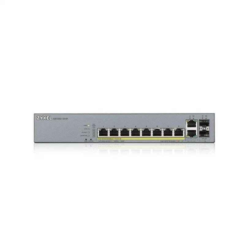 Коммутатор ZYXEL GS1350-12HP 8-Port Gigabit Smart Nebula Cloud Managed PoE Switc — фото лота 1