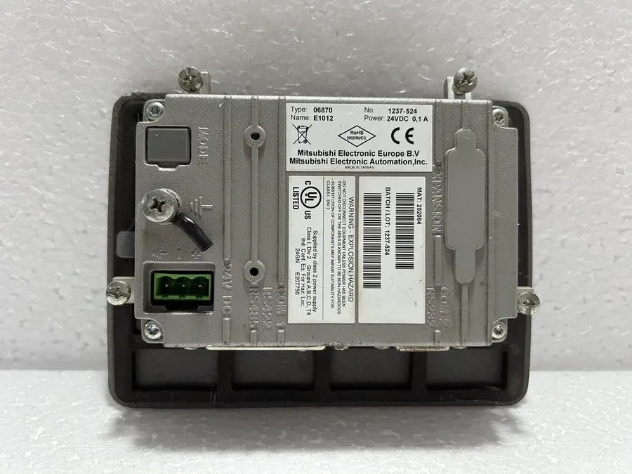 Панель оператора MITSUBISHI ELECTRIC E1012 HMI OPERATOR PANEL 06870 24VDC 0.1A
