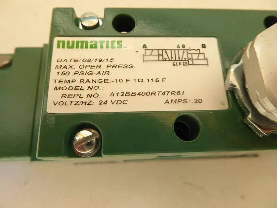 Электромагнитный клапан Numatics A12BB400RT47R61 Pneumatic Solenoid Valve 24VDC
