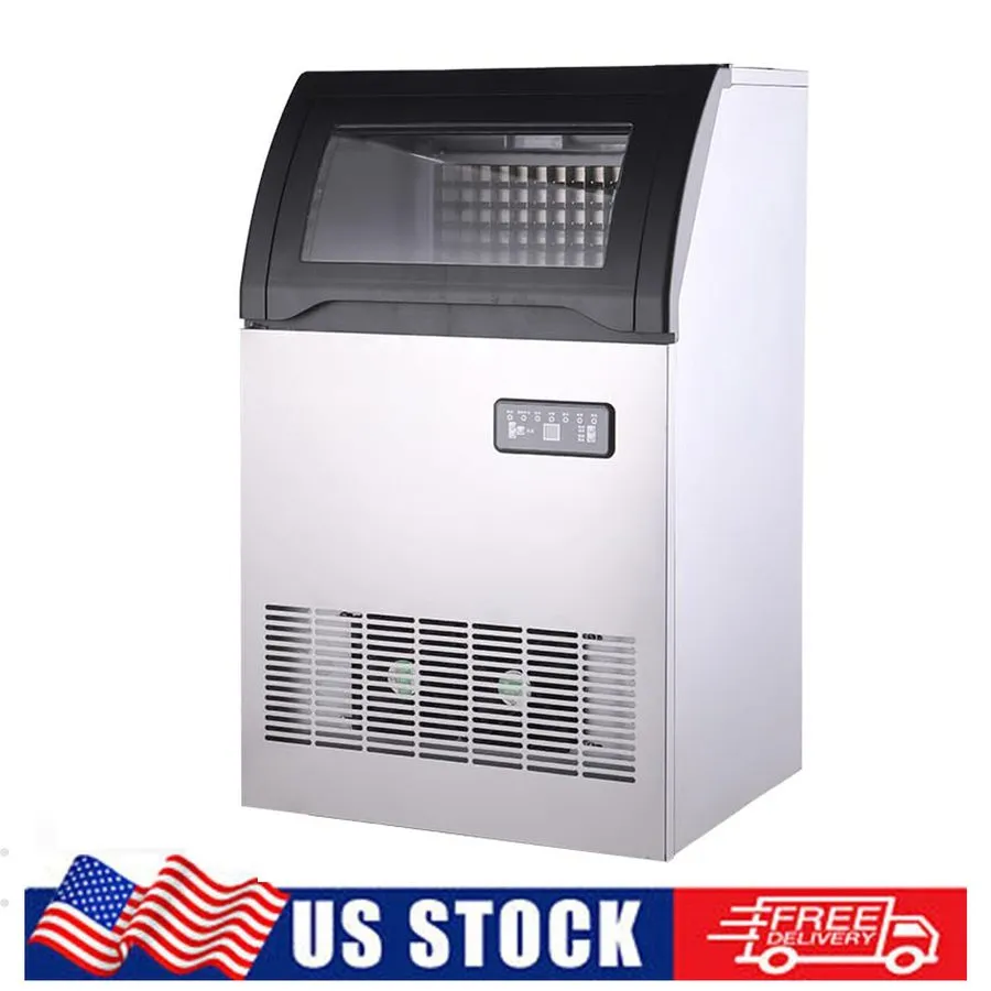 Льдогенератор Commercial Ice Maker Machine,100lb/24H Stainless Steel Under Count