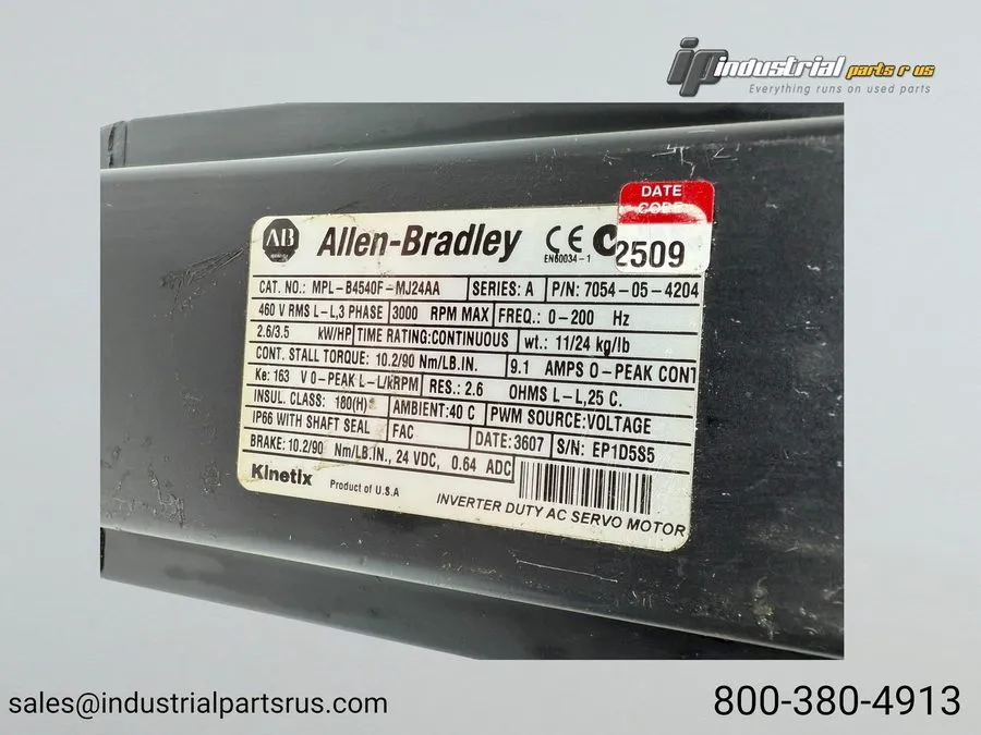 Серводвигатель Allen-Bradley MPL-B4540F-MJ24AA Inverter Duty Servo Motor — фото лота 2