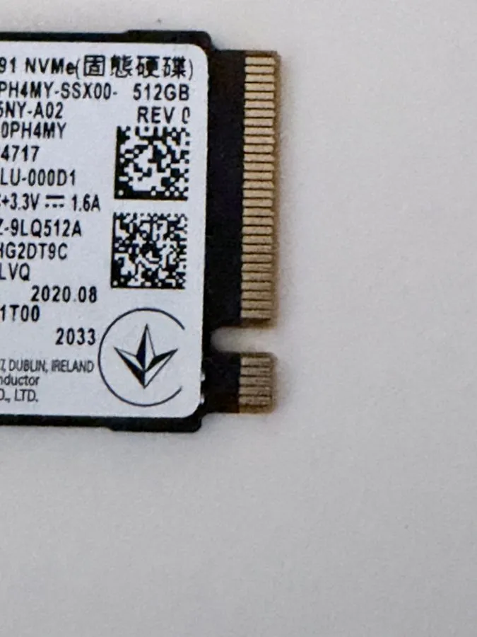 SSD-накопитель Samsung PM991 512GB NVMe SSD MZ9LQ512HALU-000D1 Dell 0PH4MY Solid — фото лота 2