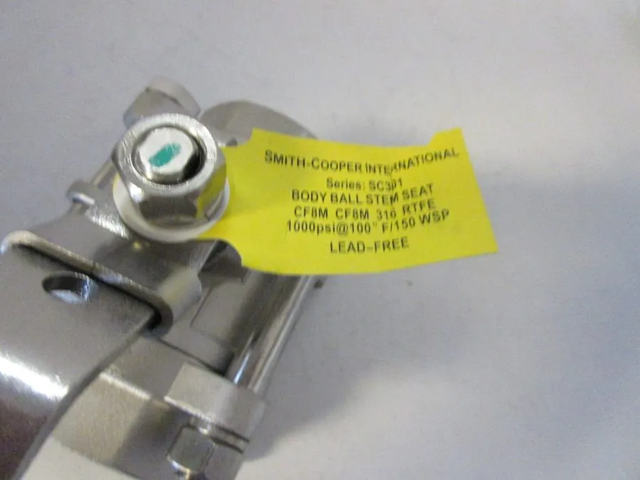 Клапан Smith-Cooper SC301SWG 1 1/4" 316 Stainless Socket Weld Ball Valve 1000 WO — фото лота 1