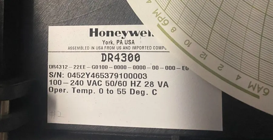 Регистратор Honeywell DR4312-22EE-G0100-0000 2 pen chart recorder with pens,char — фото лота 3