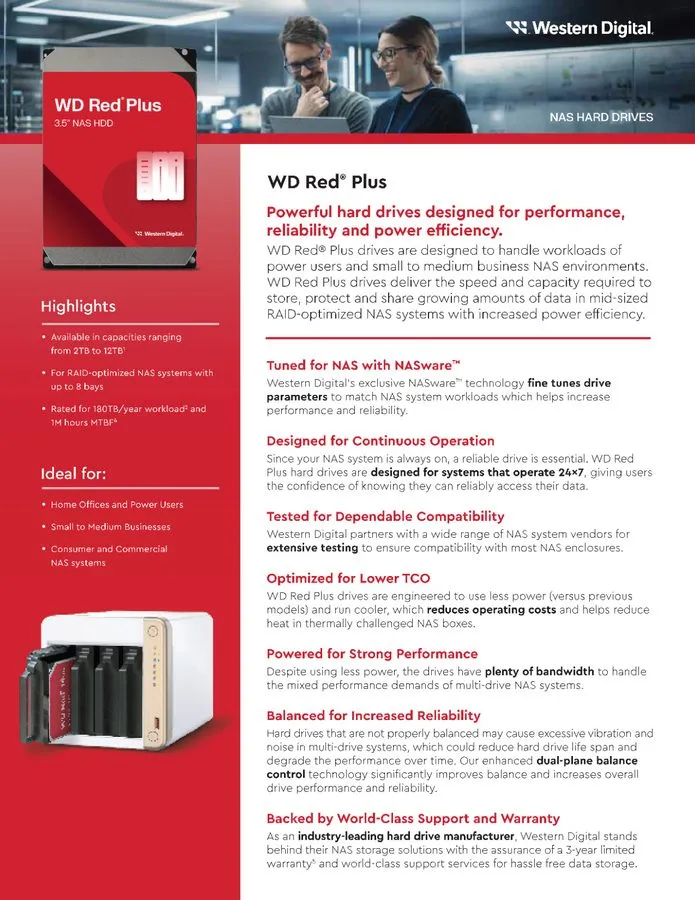 Жёсткий диск Western Digital Red Plus NAS 6TB WD60EFPX 5400RPM SATA III 256MB Ca — фото лота 2