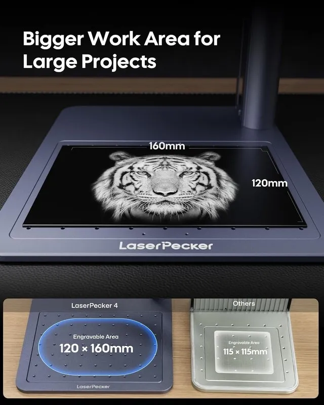 Лазерный гравёр LaserPecker LP4 10W Dual Portable Laser Engraver Cutter 4000mm/s — фото лота 2