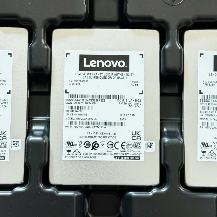 SSD-накопитель MTFDDAK1T9QDE Micron 5210 ION Series 1.92TB SATA 6Gb/s QLC 2.5in 