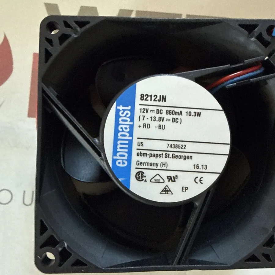 Вентилятор ebm-papst 8212JN DC Fan Axial Ball Bearing 12V 7V to 13.8V 77.7CFM 55