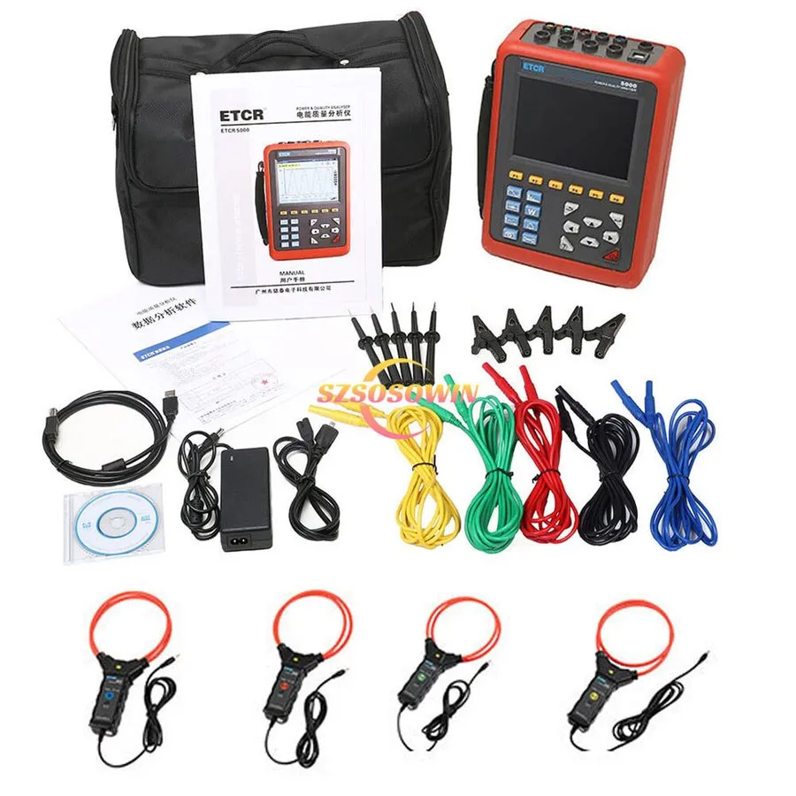 Анализатор ETCR5000 Power Quality Analyzer 3 Phase Power Energy Meter + Current 