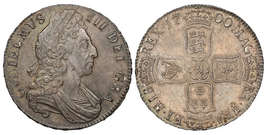Лабораторный прибор England William III 1700 AR Crown. PCGS MS63 DVODECIMO S-347