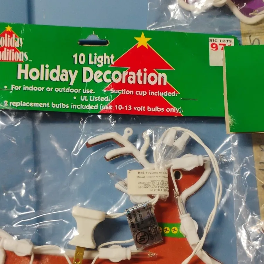 Вакуумная присоска vtg Holiday Traditions 10-Light Multicolor String Lights Suct — фото лота 2