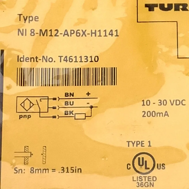 Датчик приближения Turck Ni8-M12-AP6X-H1141 Inductive Proximity Sensor, 8mm, 10-