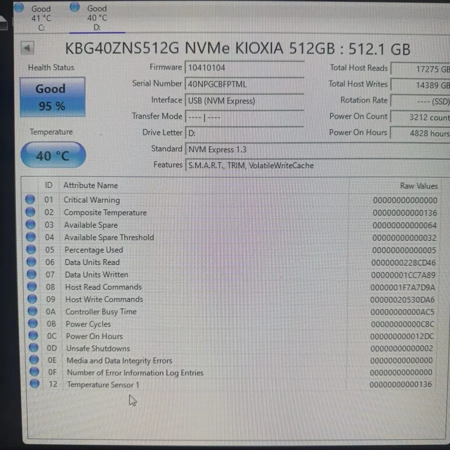 SSD-накопитель 512GB NVMe SSD M.2 2230 KIOXIA BG4 KBG40ZNS512G PCIe Gen3 Excelle — фото лота 2