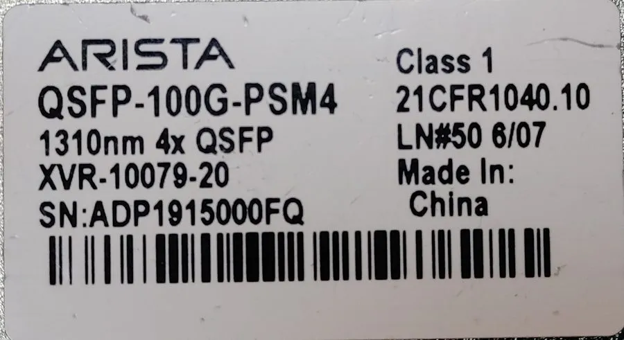 Трансивер Arista XVR10079-20 QSFP-100G-PSM4 1310nm 4x QSFP Transceiver