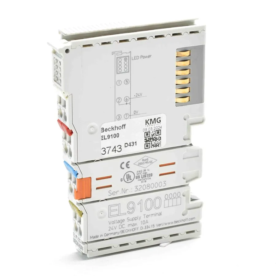 Модуль ввода-вывода BeckHoff EL9100 Ethercat Terminal, 24 Vdc, 10A
