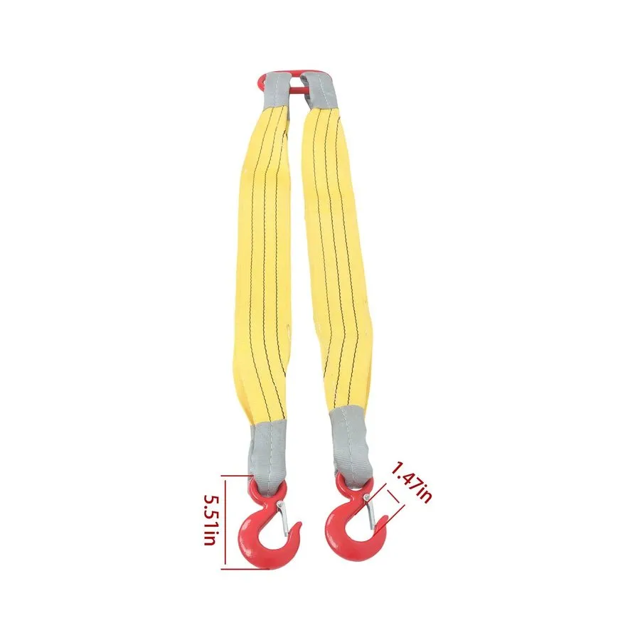 Строп 4410lb Lifting Slings Straps with Hook Two Leg Rigging Straps(3.3ft,Yellow — фото лота 2