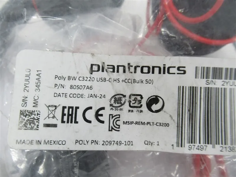 VoIP-шлюз Plantronics 80S07A6 Poly Blackwire C3220 USB Headset