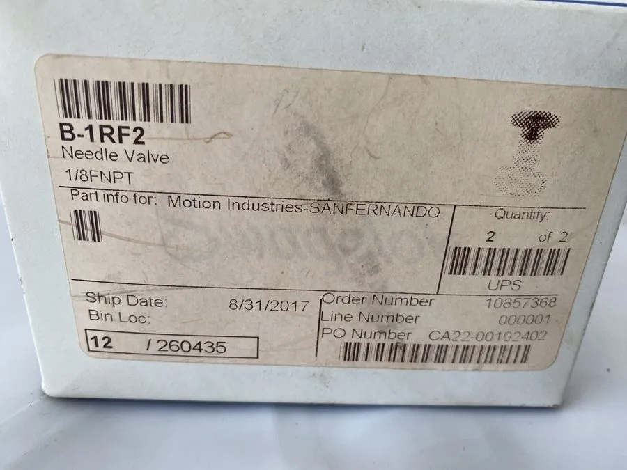 Клапан Swagelok B-1RF2 Brass Integral Bonnet Needle Valve FNSP