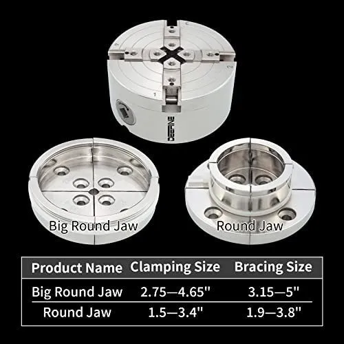 Режущий инструмент 4" Nickel Plated Wood Lathe Chuck Set 1"x8TPI & 3/4"x16TPI Ad — фото лота 2