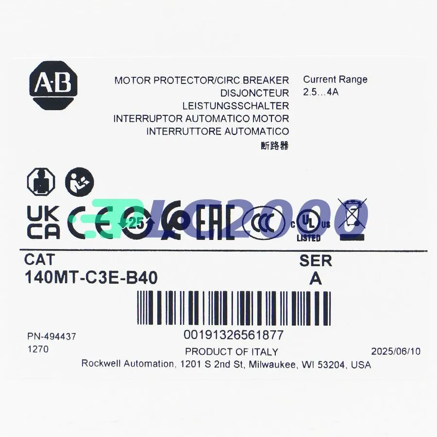 Автоматический выключатель 140MT-C3E-B40 AB MOTOR PROTECTION CIRCUIT BREAKER