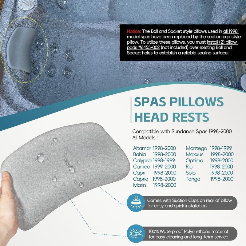 Вакуумная присоска 6455-445 Hot Tub Headrest Pillow w/Suction Cup