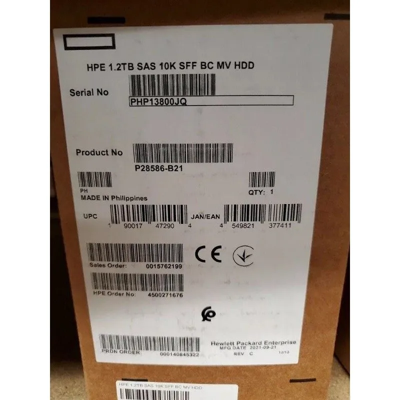 Жёсткий диск P30563-001 HPE 1.2TB 2.5" SAS 10K 12G Gen10 Plus V2 HDD Hard Drive  — фото лота 2