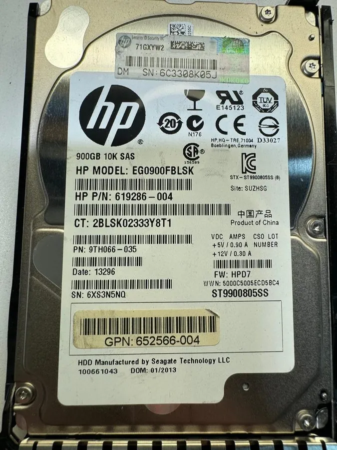Жёсткий диск EG0900FBLSK HPE 900GB SAS 6G 10K SFF SGT HDD