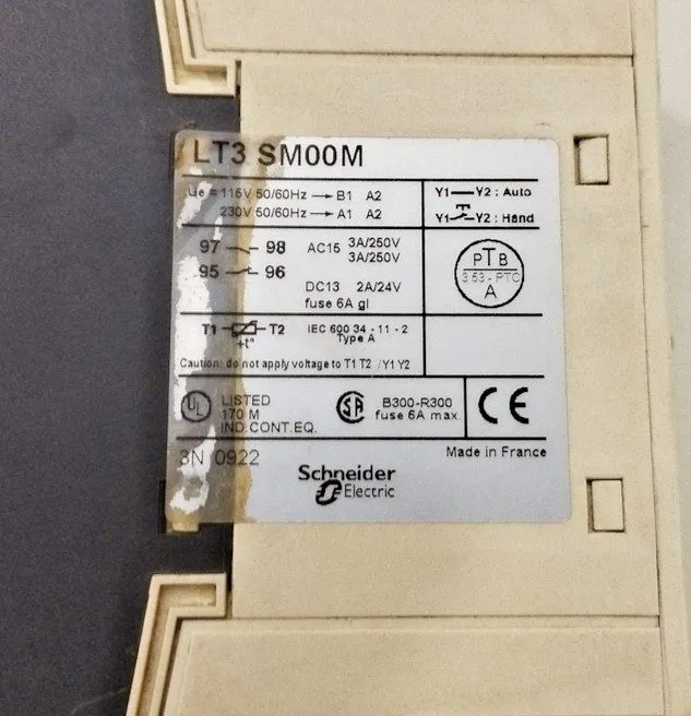 Реле защиты SCHNEIDER ELECTRIC LT3SM00M THERMISTOR PROTECTION RELAY VOLTAGE 110- — фото лота 4