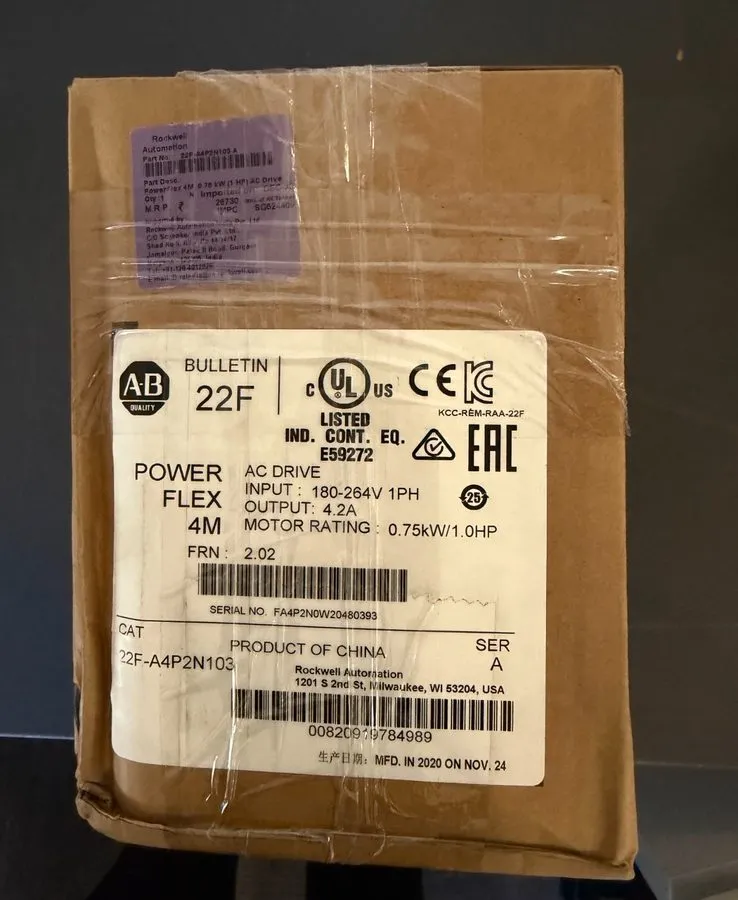 Частотный преобразователь Allen Bradley 22F-A4P2N103 PowerFlex 4M AC Drive 0.75