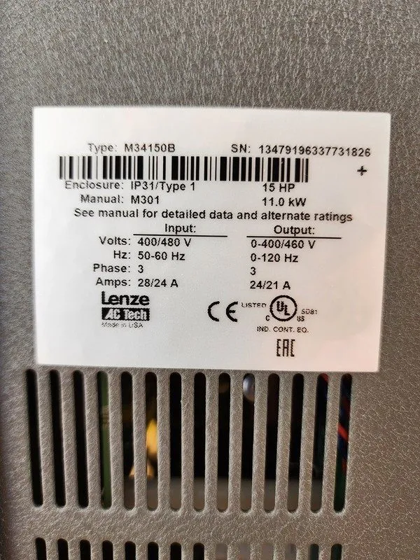 Частотный преобразователь Lenze AC Tech M34150B Variable Frequency Drive, MC3000 — фото лота 4