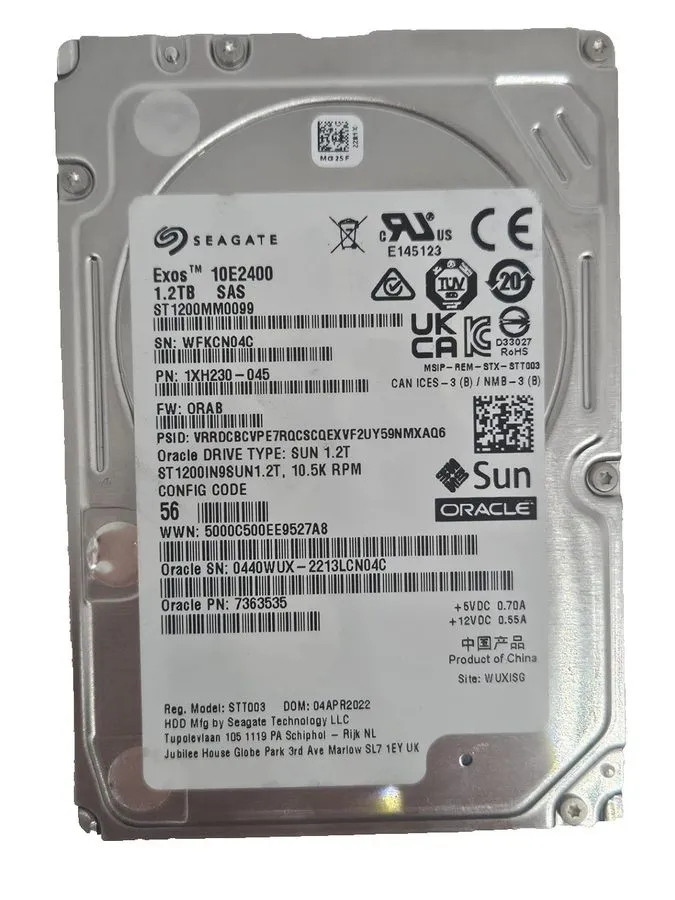 Сервер G2G54 ST1200MM0099 Dell POWEREDGE 1.2TB 10KRPM 12Gb 2.5"SAS HDD 0G2G54
