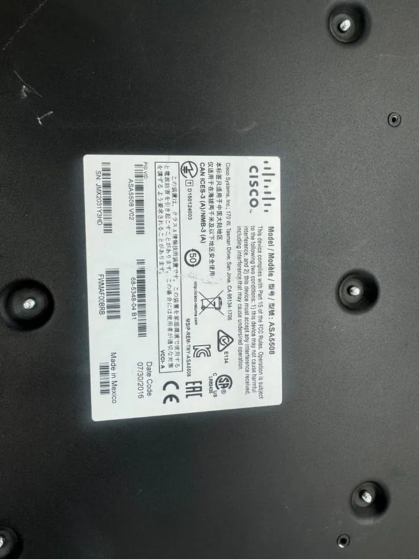 Межсетевой экран Cisco ASA 5508-X 8-Port GbE Firewall Security Appliance P/N: AS — фото лота 4