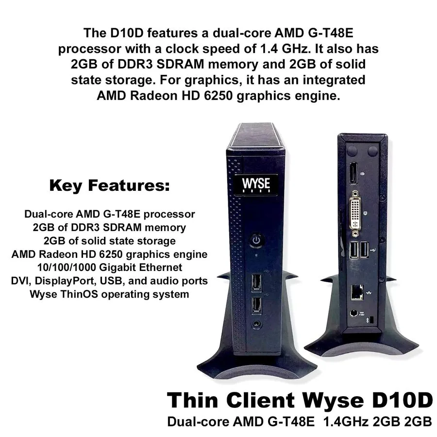 SSD-накопитель Dell Wyse D00DX Thin Client G-T48E 2GB DDR3 SDRAM 2GB SSD OS: Cit