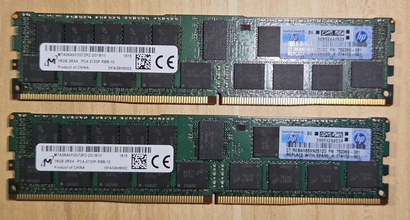 Модуль памяти Micron 16GB DDR4 ECC Registered RAM PC4-2133P 2Rx4 RDIMM MTA36ASF2