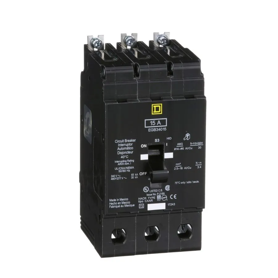 Автоматический выключатель SQUARE D EGB34015 Circuit Breaker,15A,Bolt On,277/480