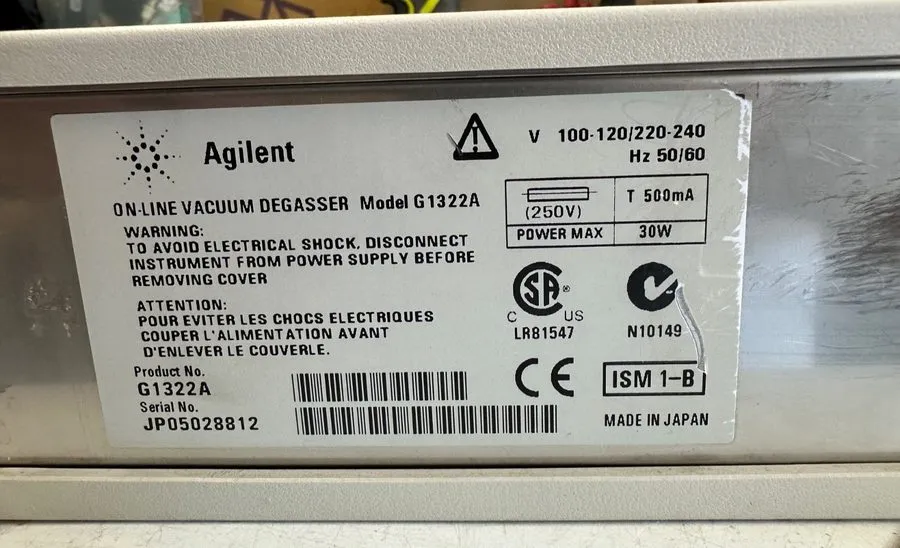 Хроматограф Agilent G1322A HPLC 4-CH Vacuum Degasser