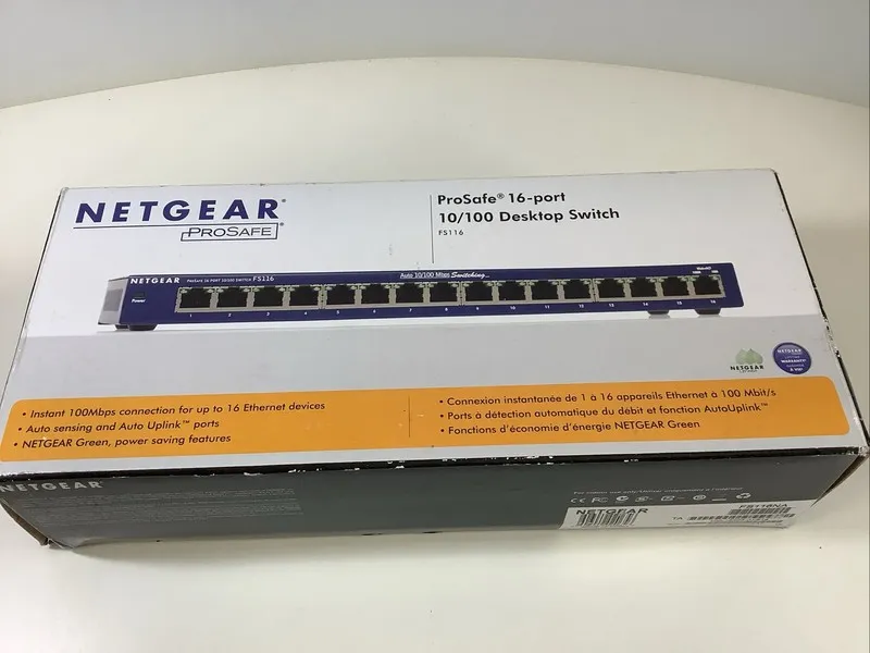 Коммутатор Netgear ProSafe Unmanaged Plus FS116E 16 Port 10/100 Fast Ethernet Sw