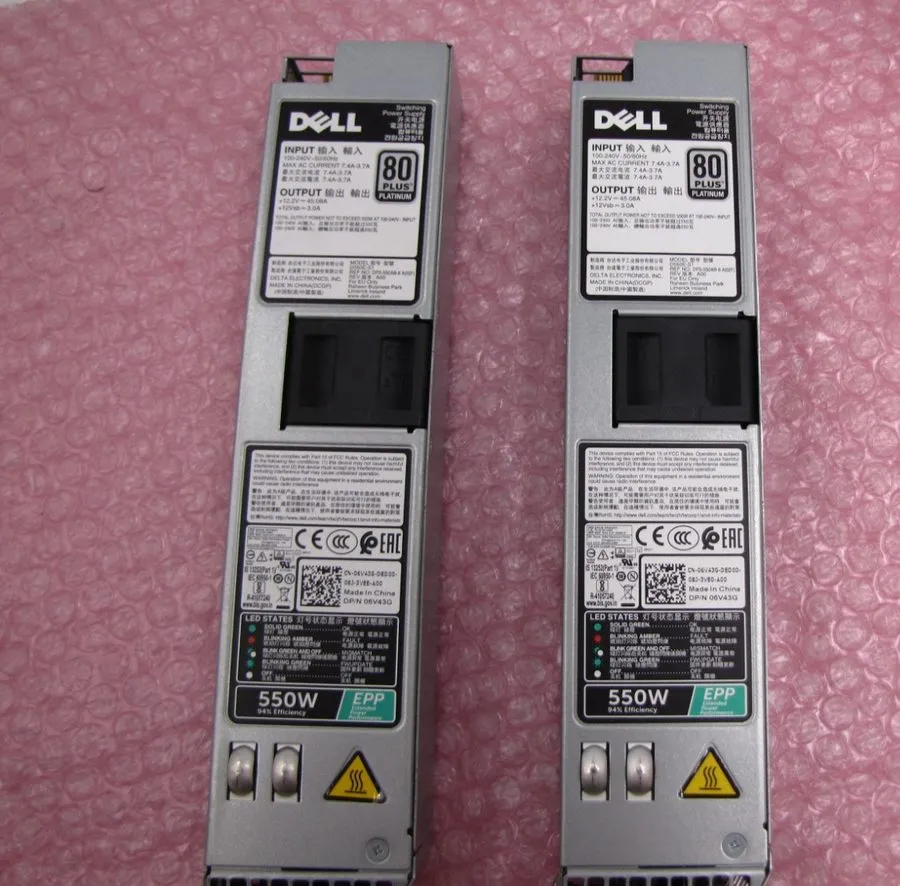 Блок питания 6V43G Dell PowerEdge R430 R440 550W Hot Plug Power Supply 06V43G **