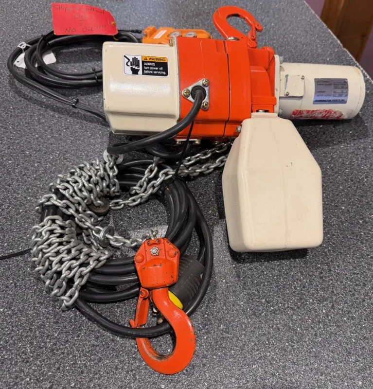 Таль Harrington ED2b-293 Electric Chain Hoist 400 lb Hook Mounted — фото лота 2