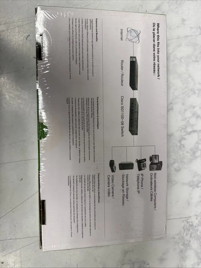 Коммутатор Cisco 8-Port Gigbit Desktop Switch With Power Cord SG110d-08 — фото лота 2