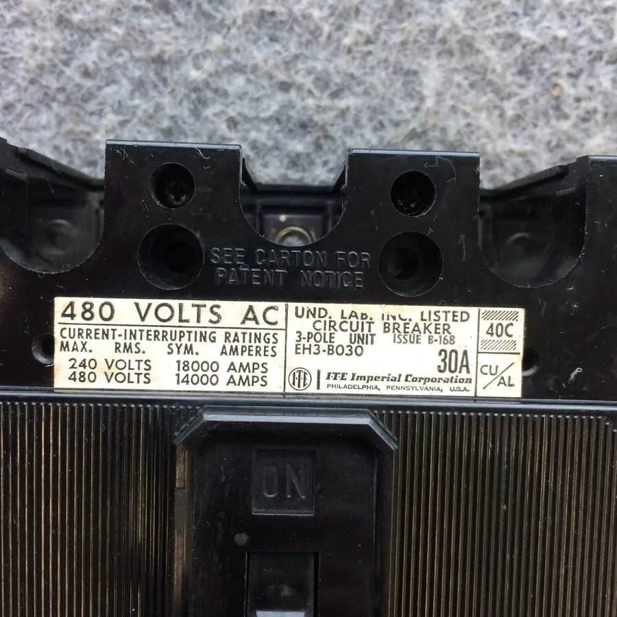 Автоматический выключатель ITE EH3-B030 Circuit Breaker, 30A, 480V